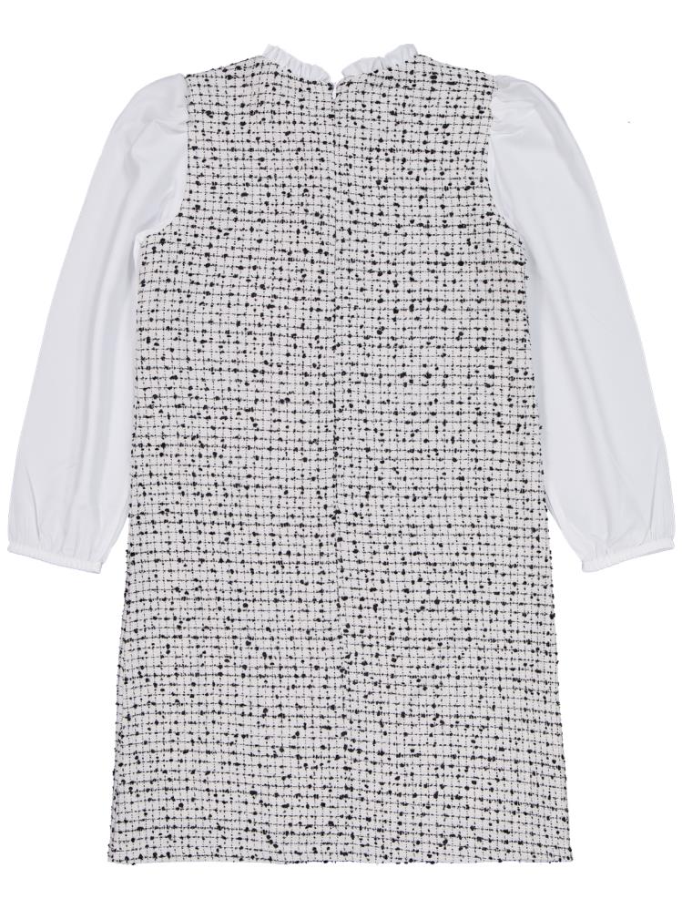 Civil Girls Düğmeli 10-13 Yaş Elbise - Ekru