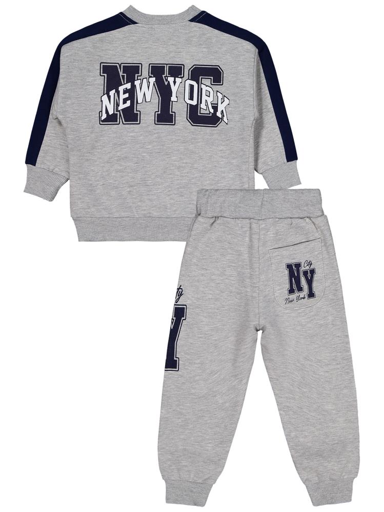 Civil Boys Ny Baskılı 2-5 Yaş Eşofman Takımı - Gri