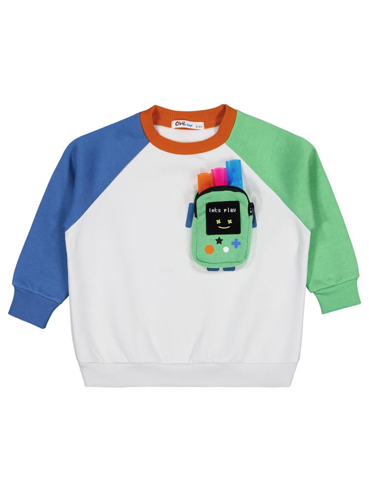 Civil Boys Cebi Figürlü 2-5 Yaş Sweatshirt - Bej