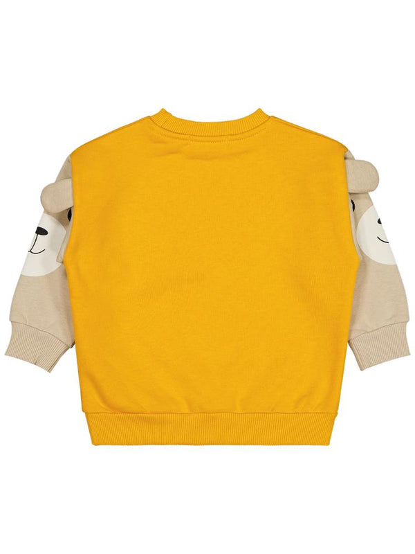 Civil Boys Kolları Ayı Baskılı 2-5 Yaş Sweatshirt - Hardal