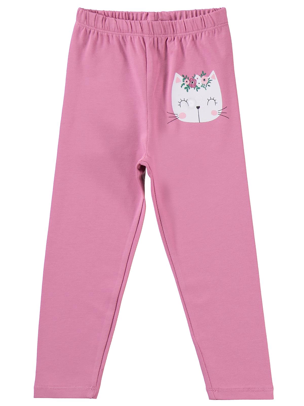 Civil Girls Kedi Baskılı 3'lü Set 2-5 Yaş Tayt