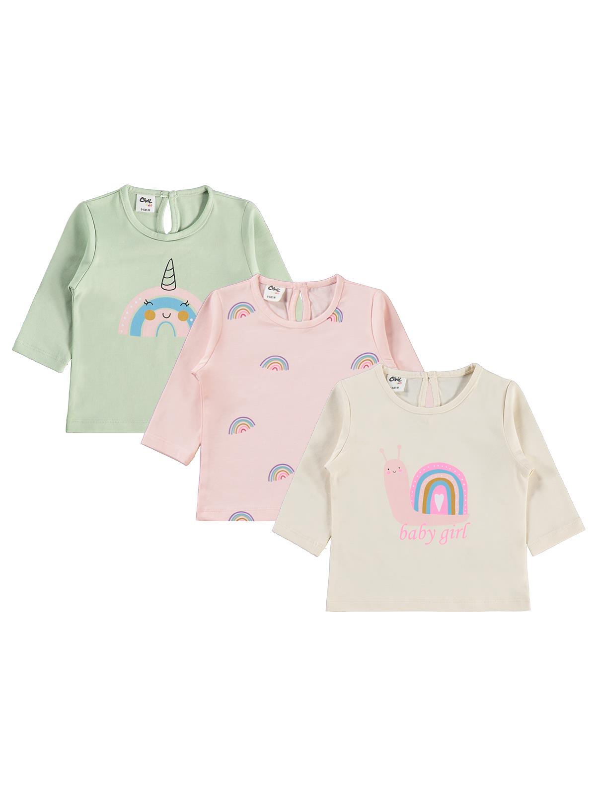 Civil Baby Unicorn Baskılı 3'lü Set 6-18 Ay Sweatshirt