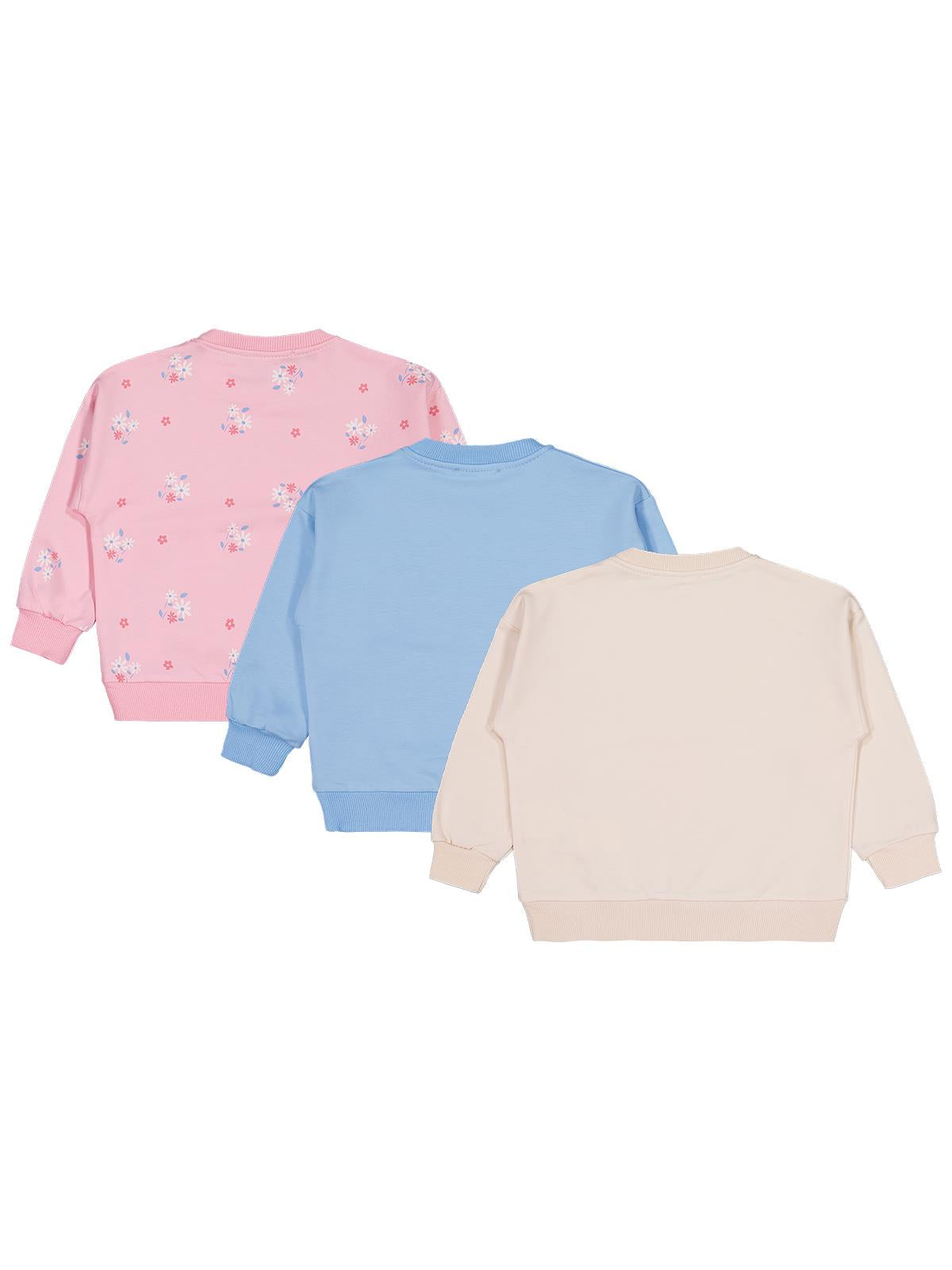 Civil Girls Tavşan Baskılı 3'lü Set 2-5 Yaş Sweatshirt