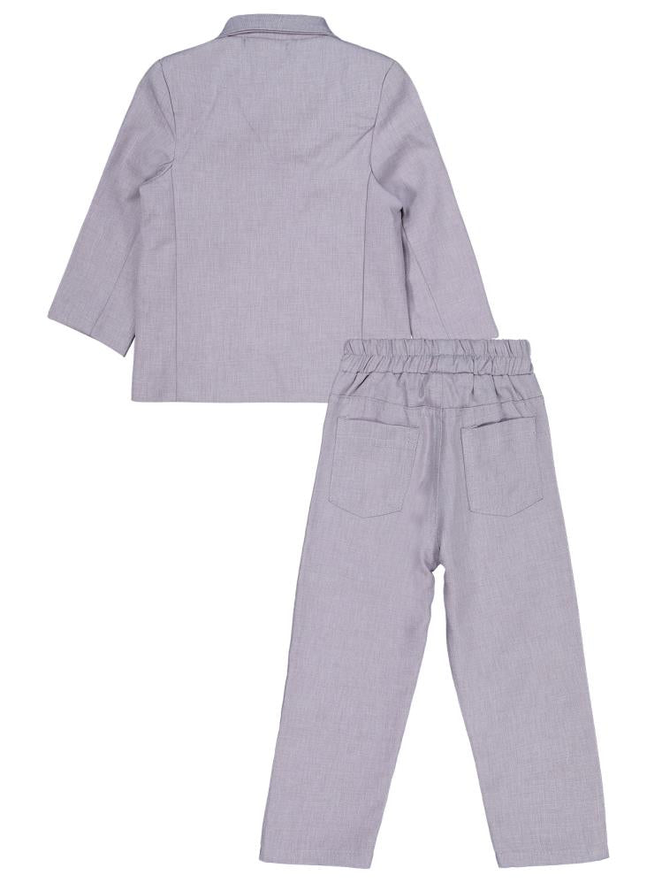 Civil Boys Papyonlu Gömlekli 3 lü 2-5 Yaş Takım Elbise - Gri