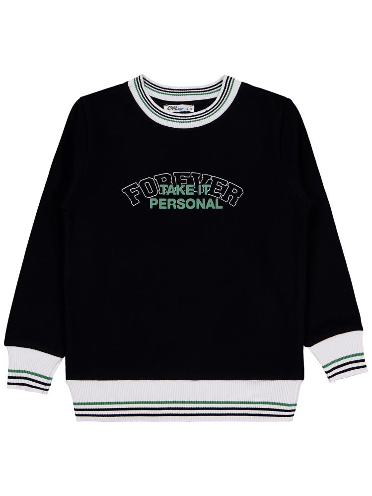 Civil Boys Foreyer Baskılı 6-9 Yaş Sweatshirt - Siyah