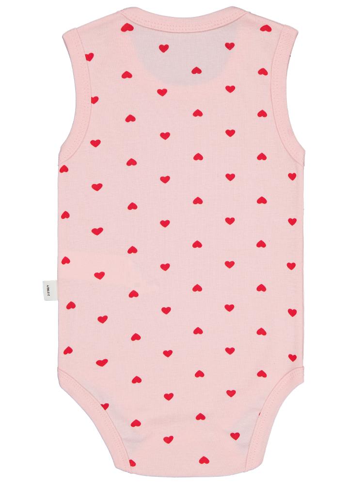 Civil Baby Kalp Baskılı 1-36 Ay Çıtçıtlı Badi - Pembe
