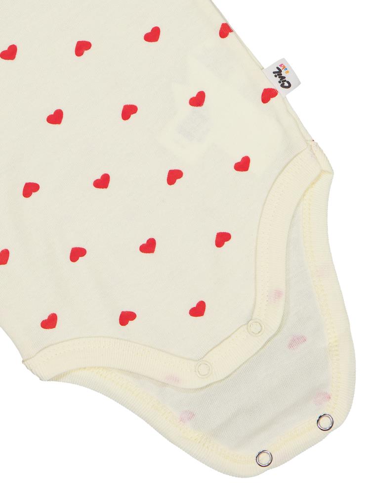Civil Baby Kalp Baskılı 1-36 Ay Çıtçıtlı Badi - Sarı