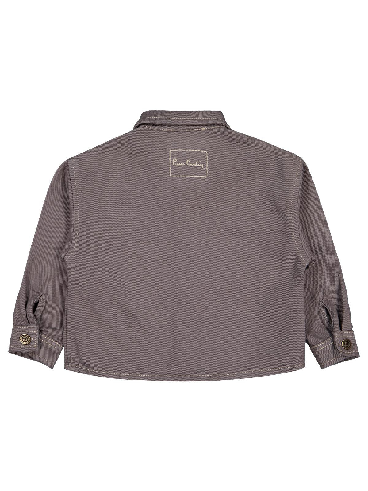 Pierre Cardin Nakışlı Ceket | Gabardin Uzun Kol Gömlek Yaka - Polo | Okul Kreş ve Günlük Kullanım - Gri
