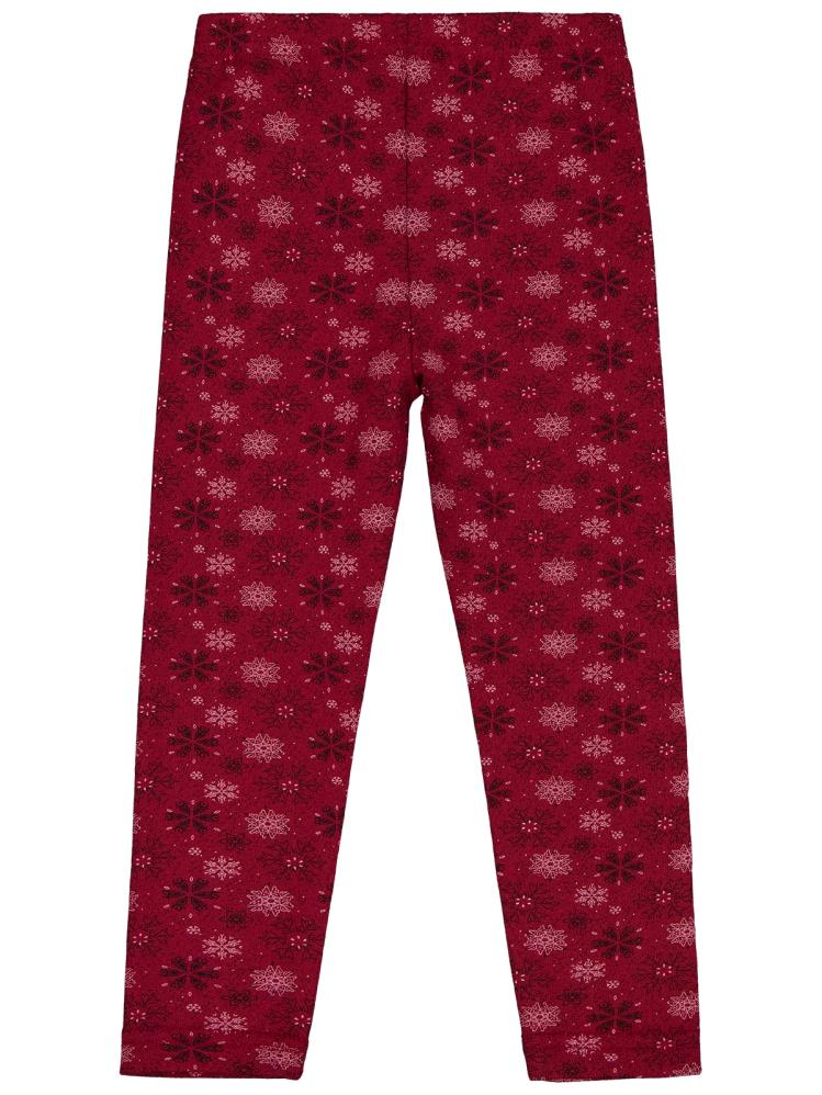 Civil Girls Kar Tanesİ Desen 6-9 Yaş Tayt - Bordo