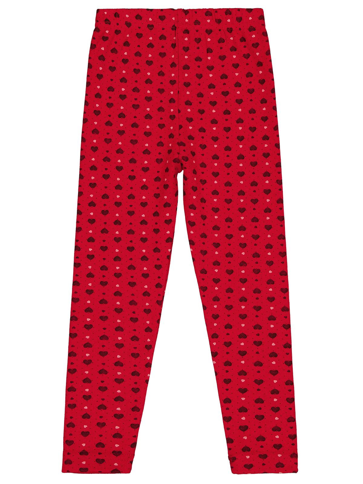 Civil Girls Kalp Desenli 6-9 Yaş Tayt - Kırmızı