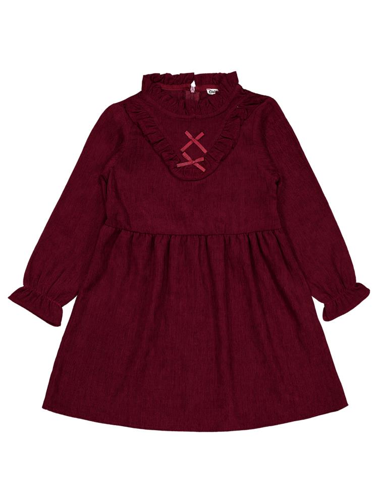 Civil Girls Fiyonklu 6-9 Yaş Elbise - Bordo