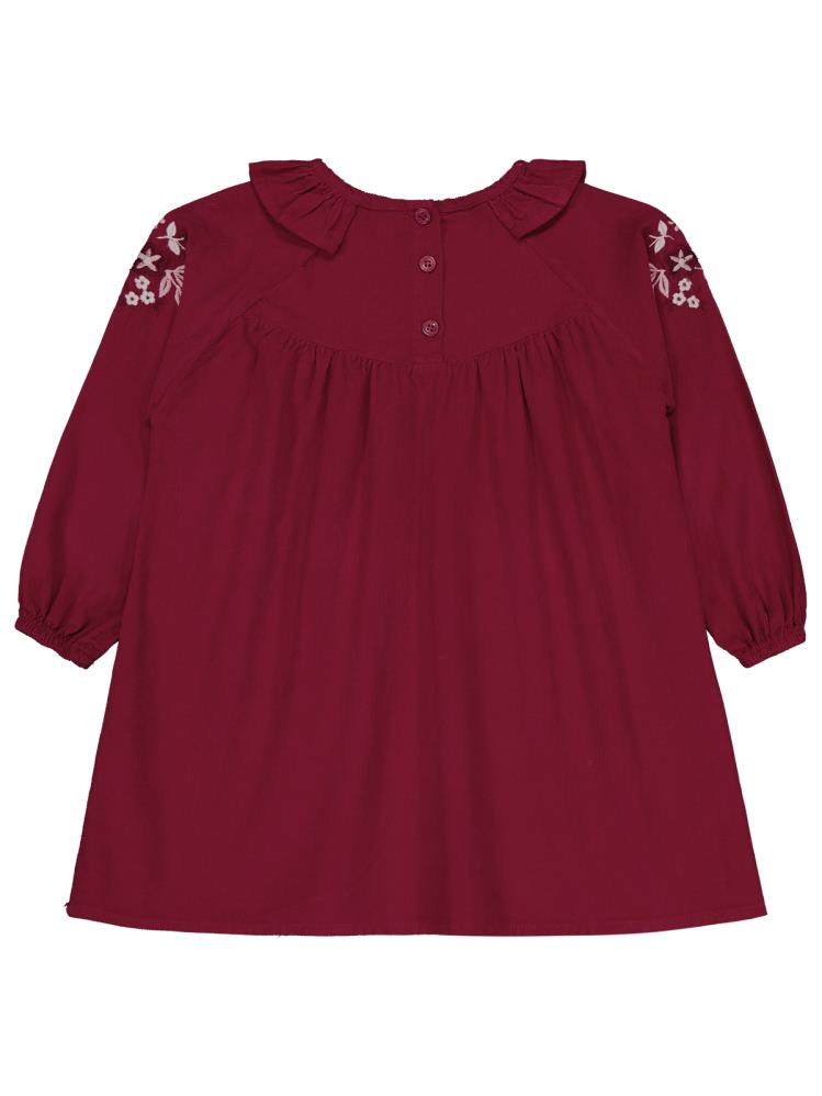 Civil Girls Yakası Nakışlı 2-5 Yaş Elbise - Kırmızı