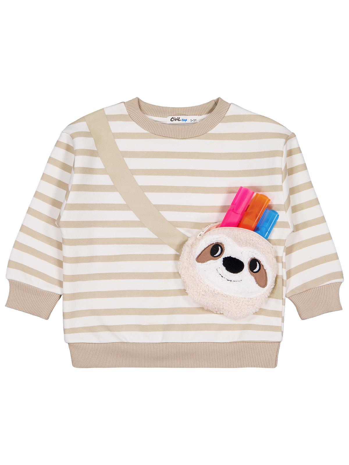 Civil Boys Koala Çantalı 2-5 Yaş Sweatshirt - Bej