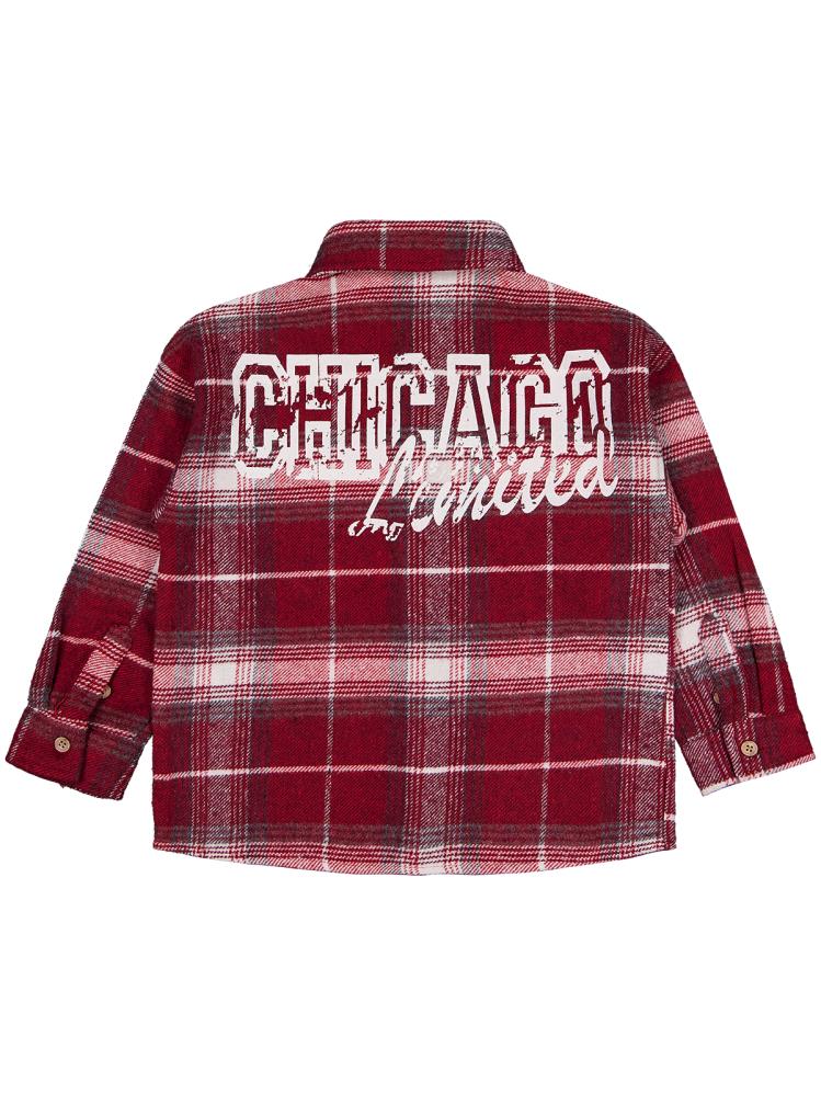 Civil Boys Chıcago Baskılı 6-9 Yaş Gömlek - Kırmızı
