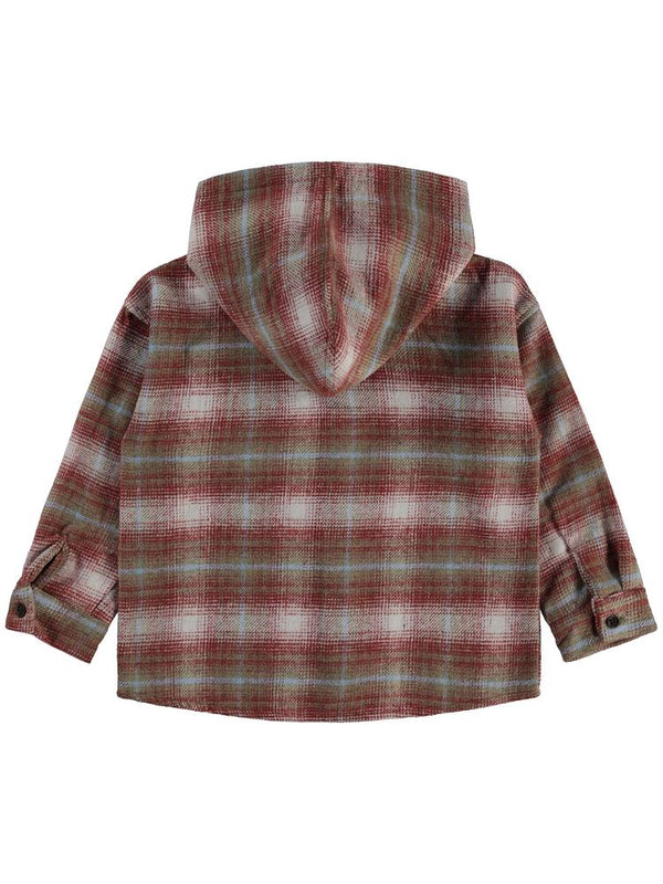 Civil Boys Kapşonlu Ekose 6-9 Yaş Gömlek - Turuncu