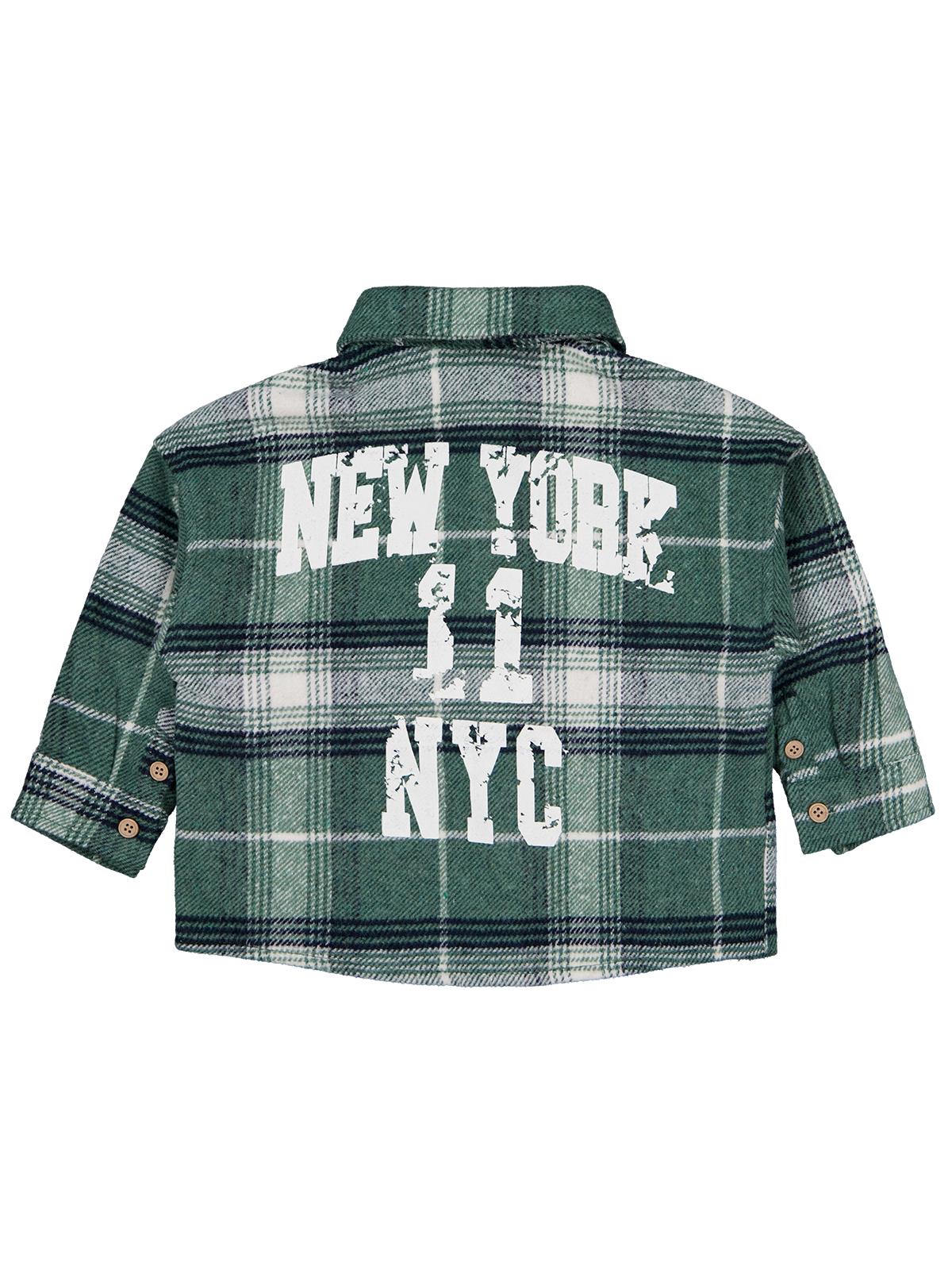 Civil Boys New York Baskılı 2-5 Yaş Gömlek - Yeşil