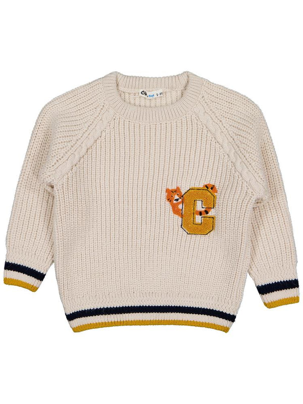 Civil Boys Kaplan C Nakışlı 2-5 Yaş Kazak - Bej