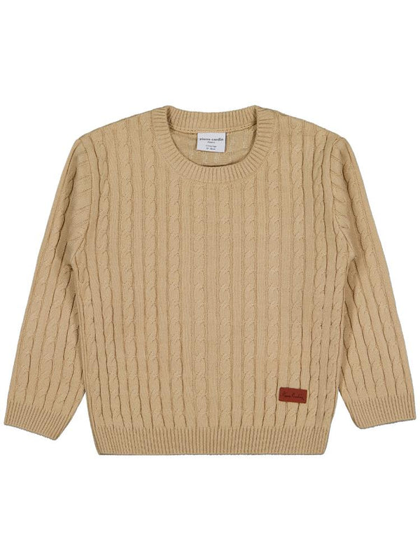 Pierre Cardin Bisiklet Yaka 2-5 Yaş Kazak - Bej