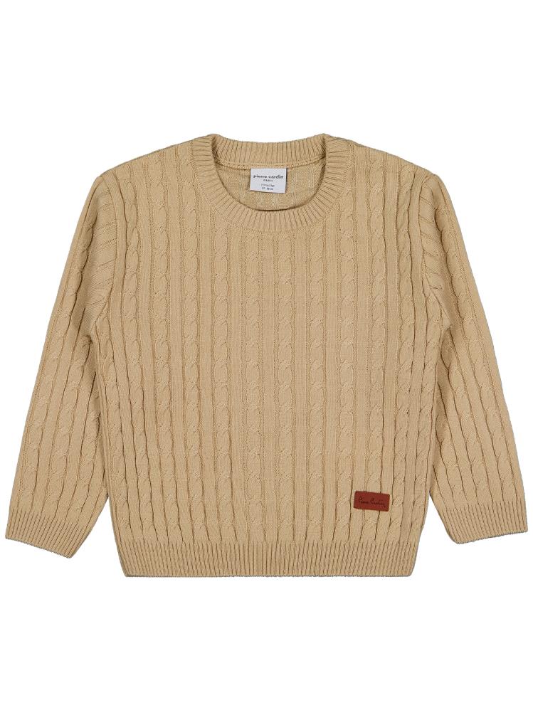 Pierre Cardin Bisiklet Yaka 2-5 Yaş Kazak - Bej