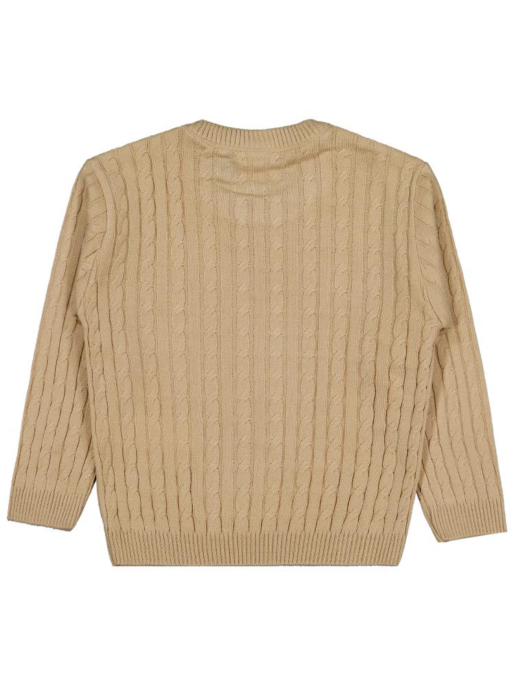 Pierre Cardin Bisiklet Yaka 6-9 Yaş Kazak - Bej