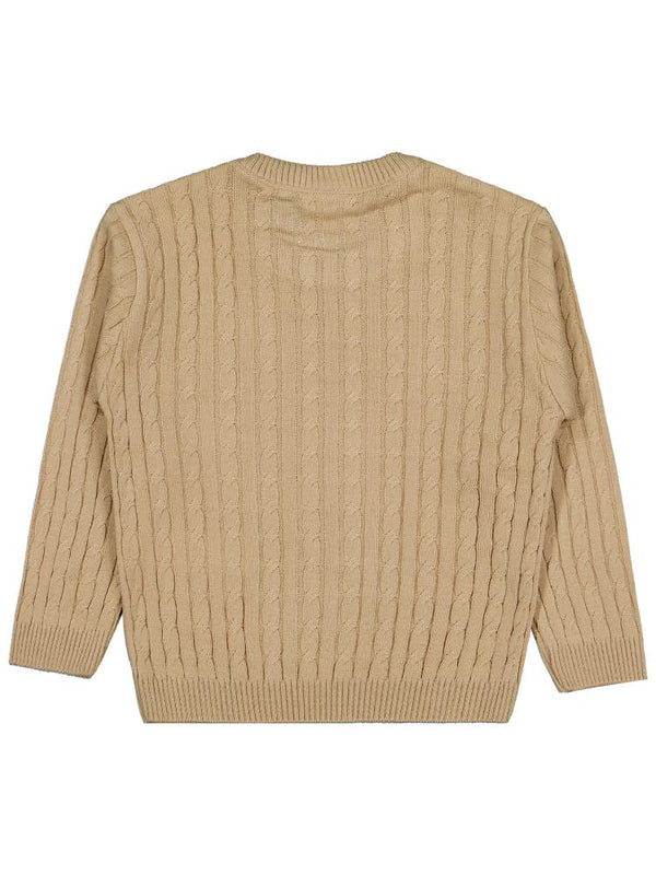 Pierre Cardin Bisiklet Yaka 6-9 Yaş Kazak - Bej