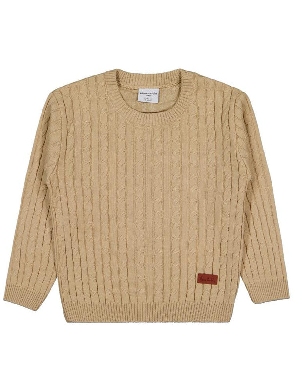 Pierre Cardin Bisiklet Yaka 6-9 Yaş Kazak - Bej