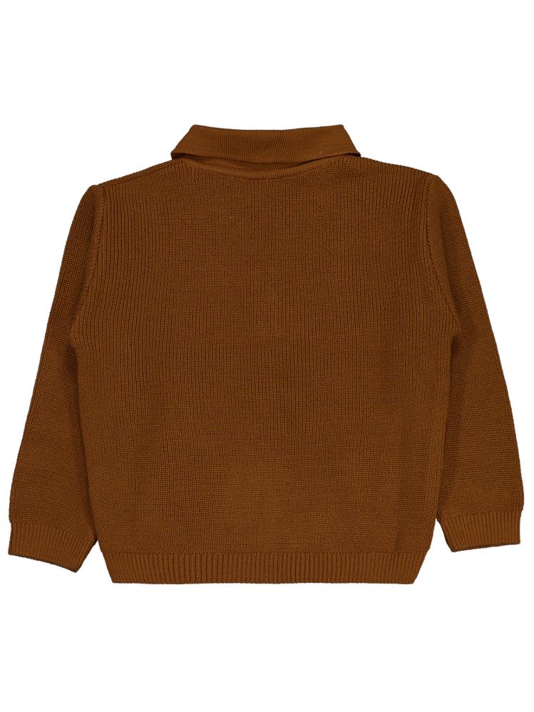 Pierre Cardin Gömlek Yaka Düğmeli 2-5 Yaş Kazak - Kahverengi