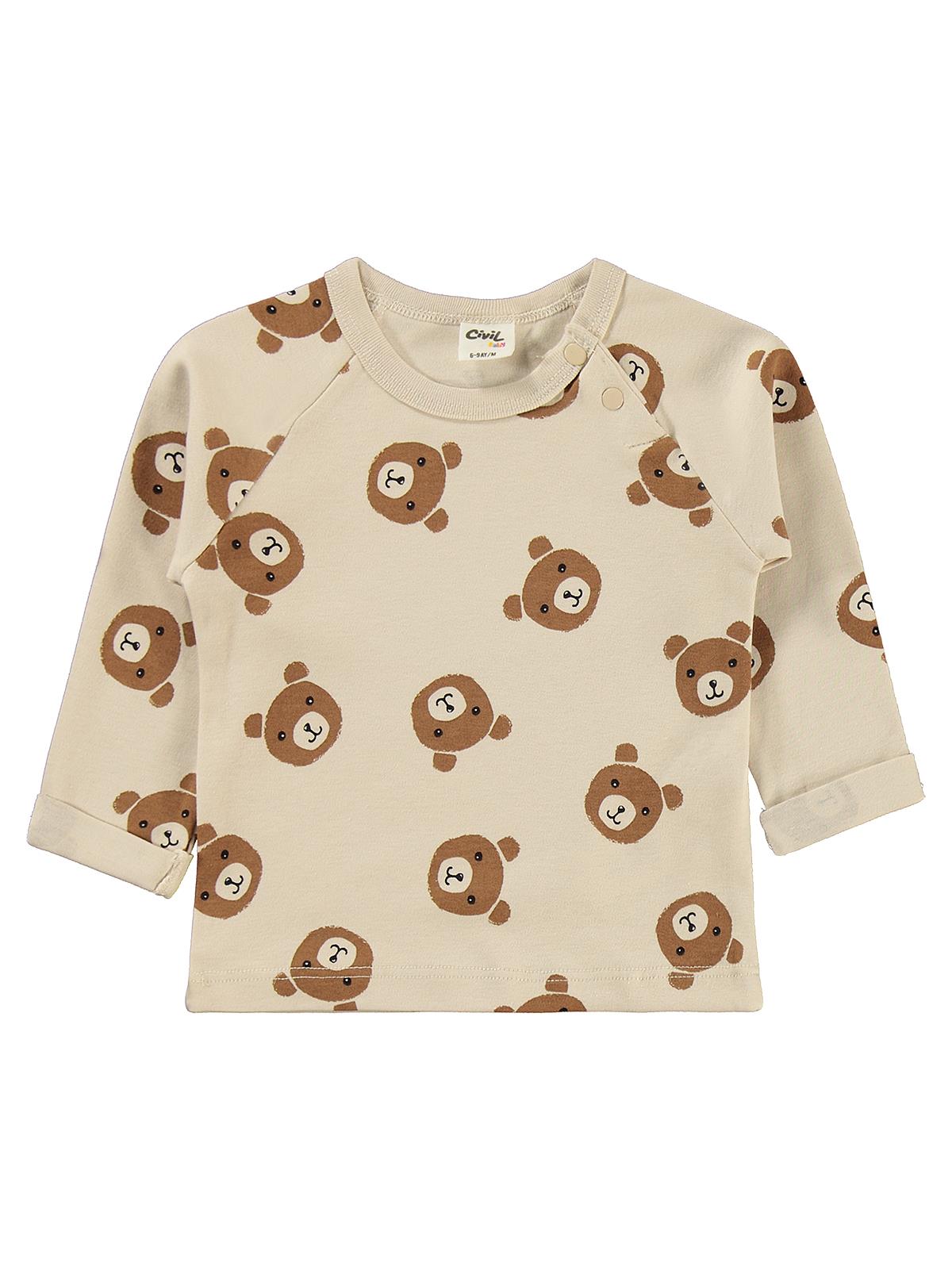 Civil Baby Ayıcık Empirme Şapkalı 6-18 Ay Takım - Bej