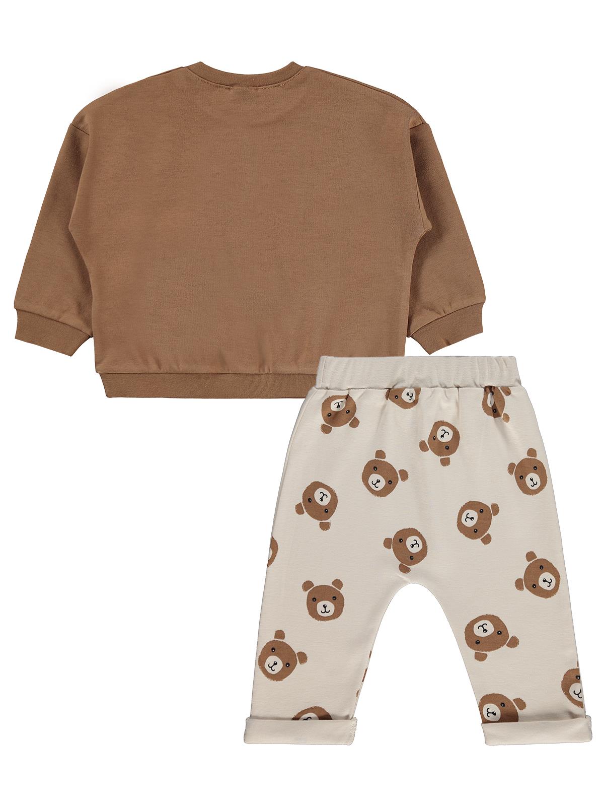 Civil Baby Ayıcık Empirme Baskılı 6-18 Ay Takım - Bej