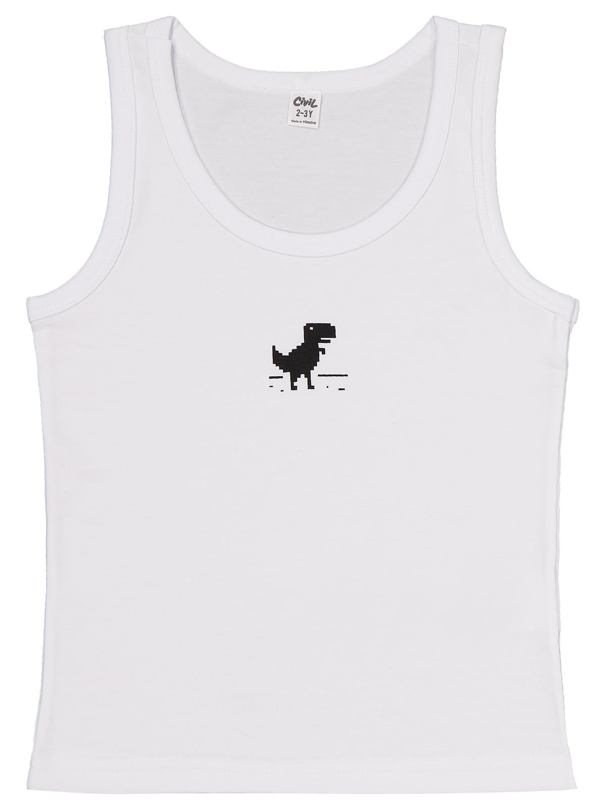 Civil Boys Beyaz-Gri 2-10 Yaş Erkek Çocuk 2'li Atlet