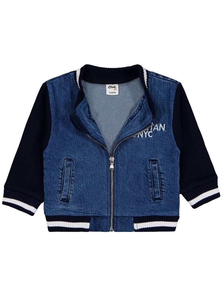 Civil Baby Ayıcık Nakışlı 9-18 Ay Ceket - Mavi