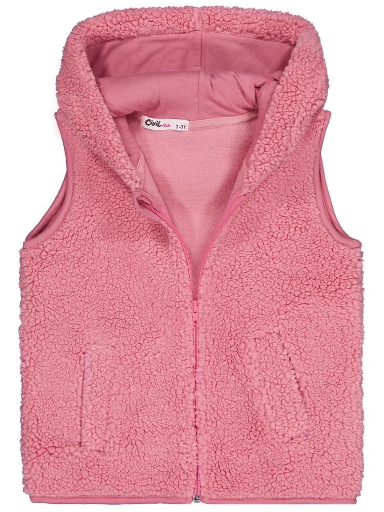 Civil Girls Düz 2-5 Yaş Yelek - Pembe