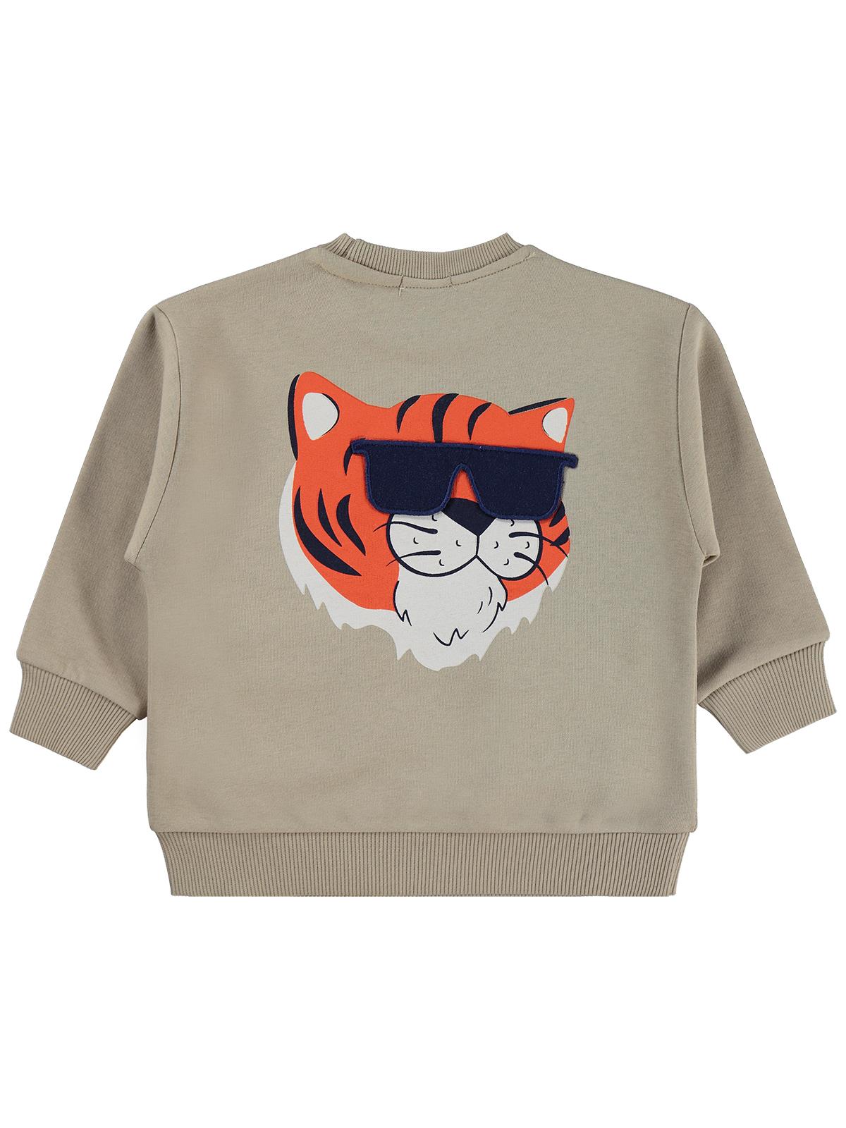 Civil Boys Tiger Baskı-Nakışlı 2-5 Yaş Sweatshirt - Lacivert
