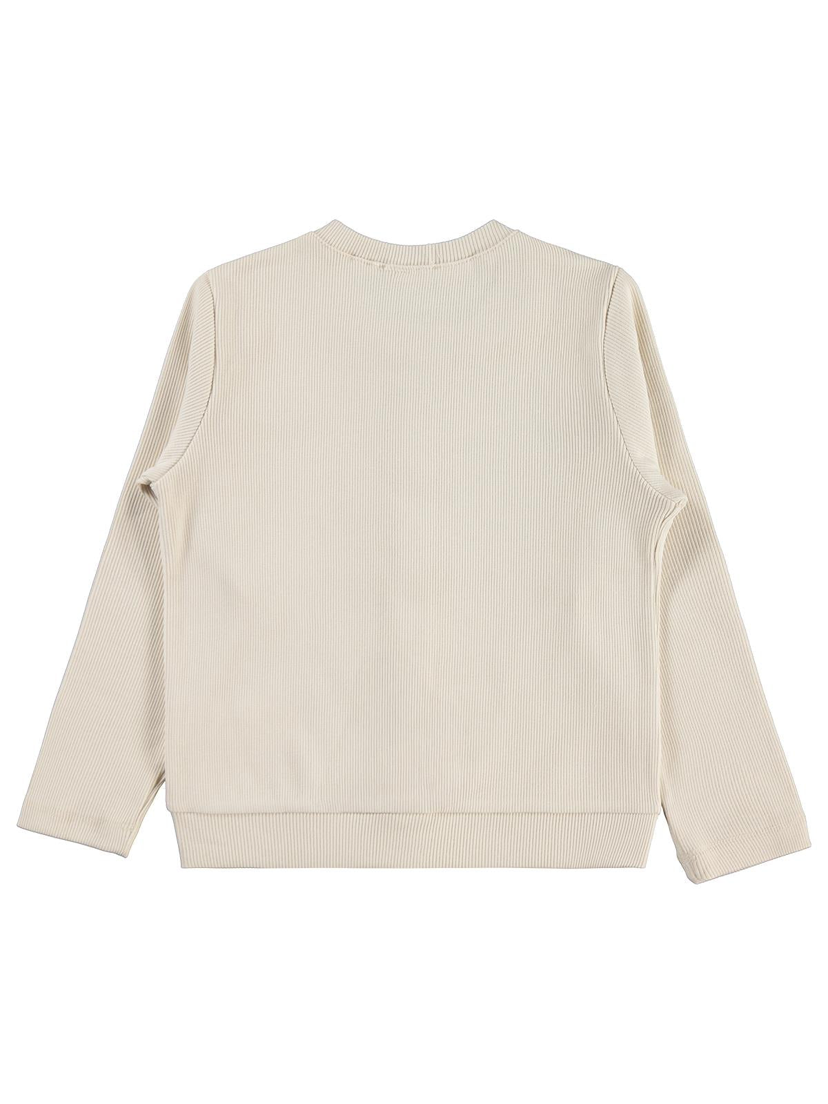 Civil Girls Yakası Fiyonklu 6-9 Yaş Hırka - Fil Dişi