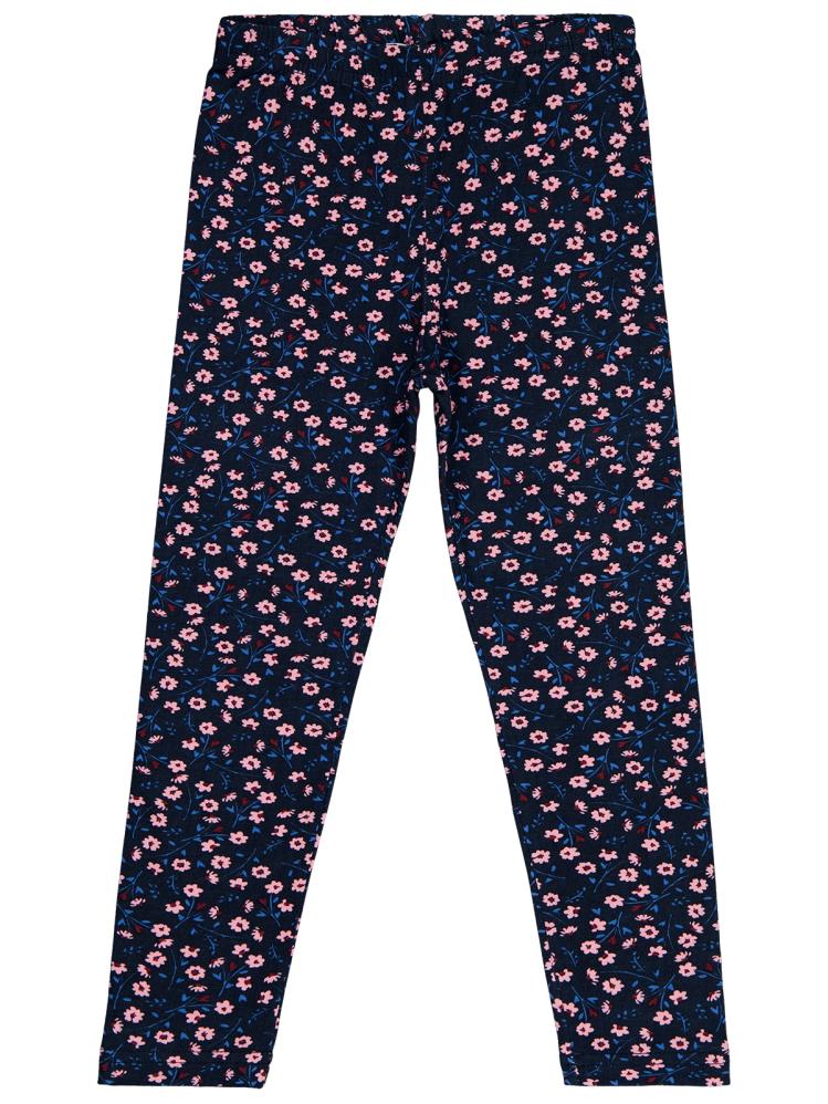 Civil Girls Çiçek Baskılı 6-9 Yaş Tayt - Lacivert