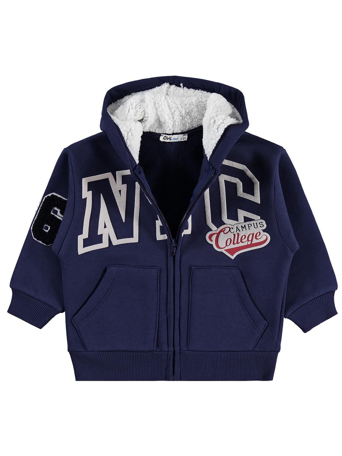 Civil Boys College Campus Baskılı 2-5 Yaş Hırka - Lacivert