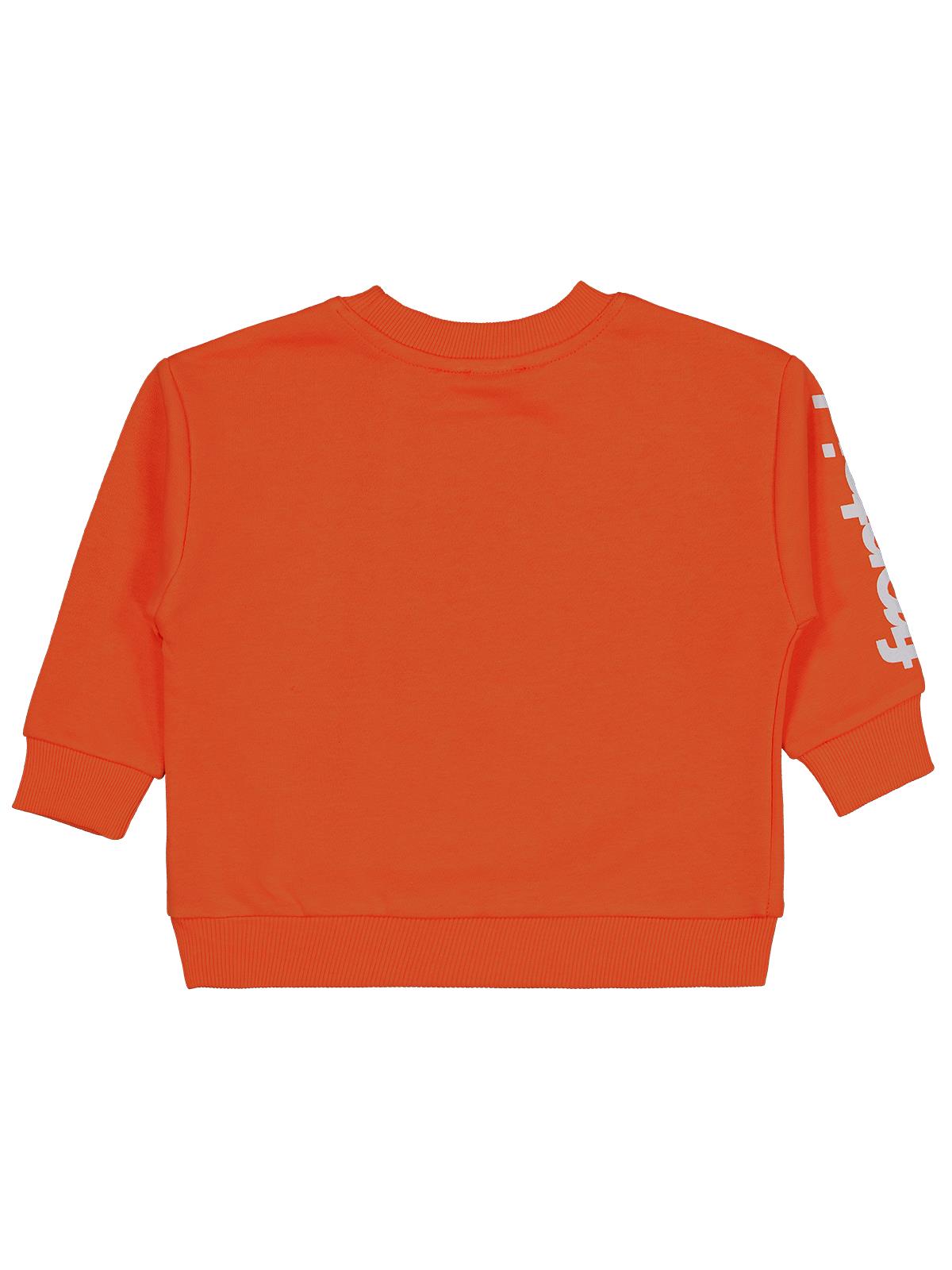 Civil Erkek Çocuk Skater Baskılı Sweatshirt | 3 İp Uzun Kol | Okul Kreş ve Günlük Kullanım - Turuncu