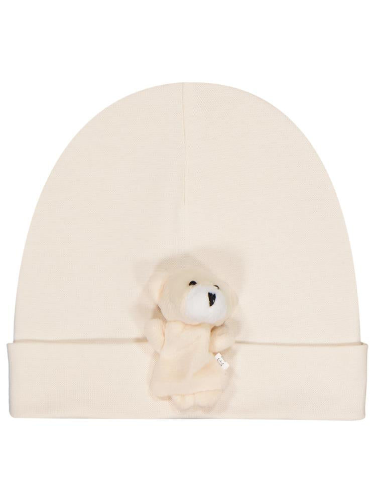 Civil Baby Küçük Oyuncaklı Bebe Şapka Bere ve Setler - Ekru