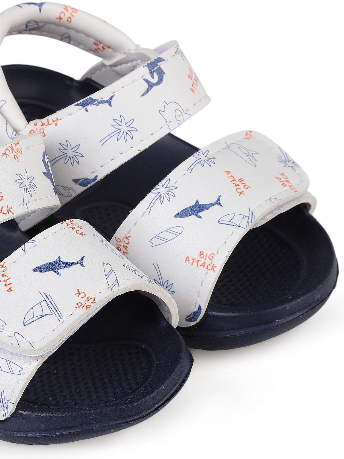 Civil Boys Köpekbalığı Desenli 20-24 Numara Sandalet - Beyaz