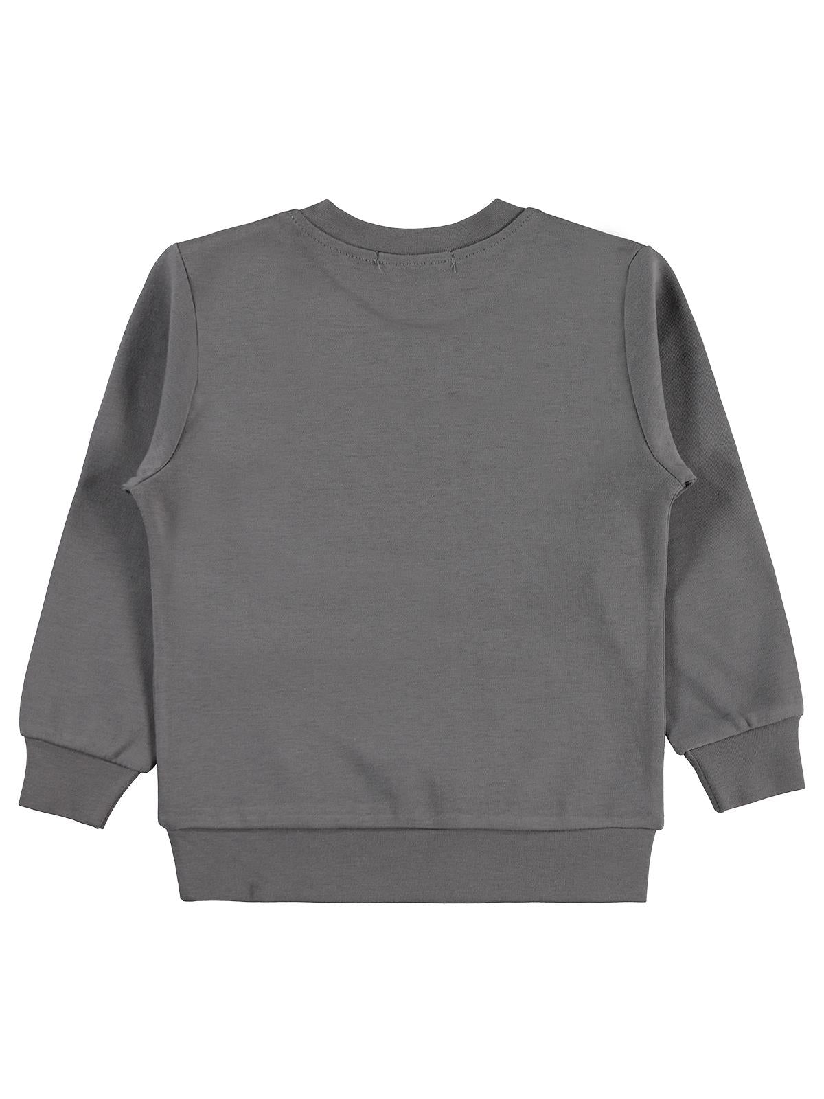 Civil Erkek Çocuk Baseball Baskılı Sweatshirt Km | İnterlok Uzun Kol | Okul Kreş ve Günlük Kullanım - Gri