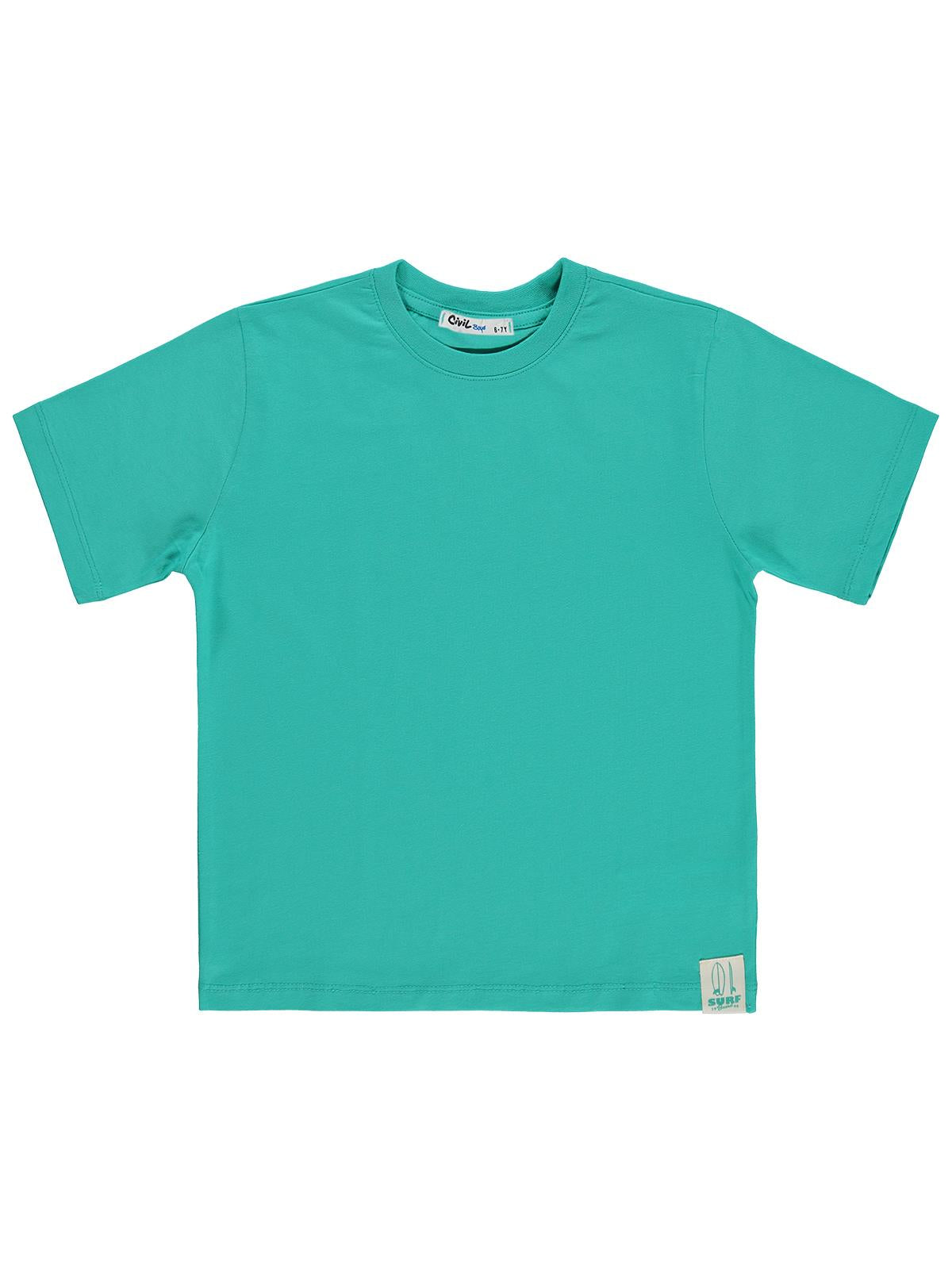 Civil Boys Basic Surf Etiketli 10-13 Yaş Tişört - Yeşil