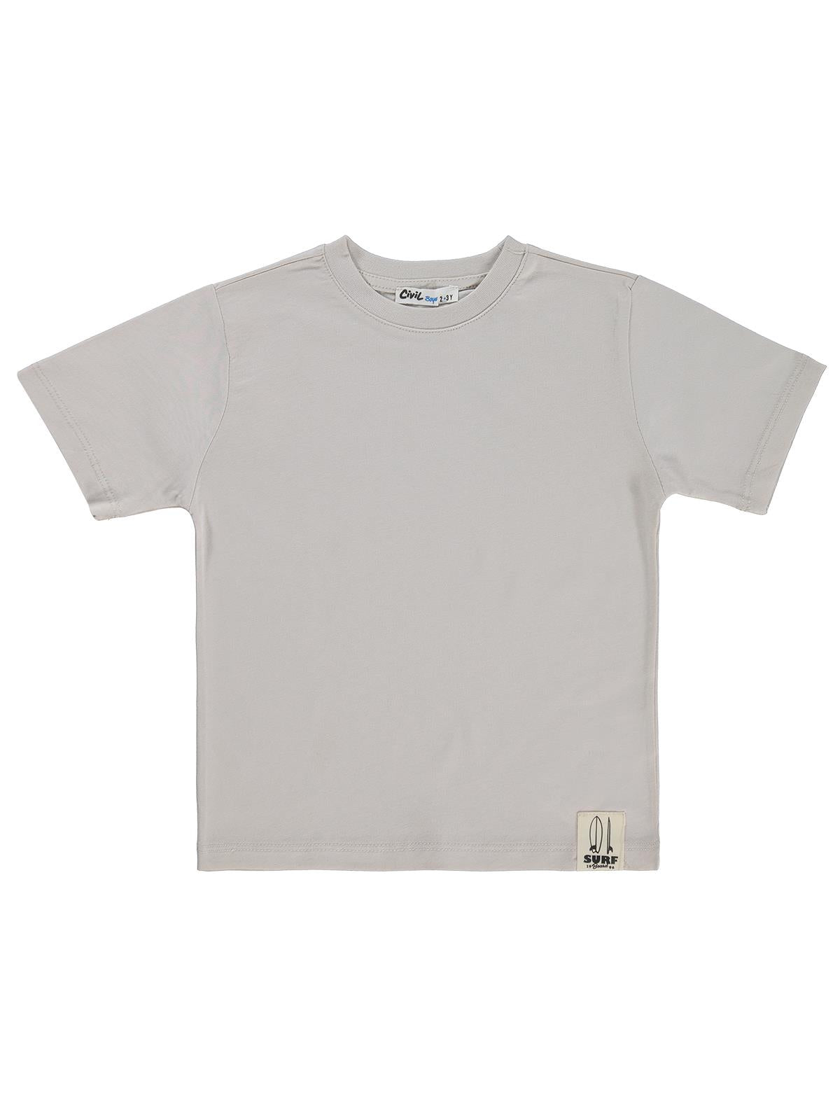 Civil Boys Basic Surf Etiketli 2-5 Yaş Tişört - Koyu Taş Rengi