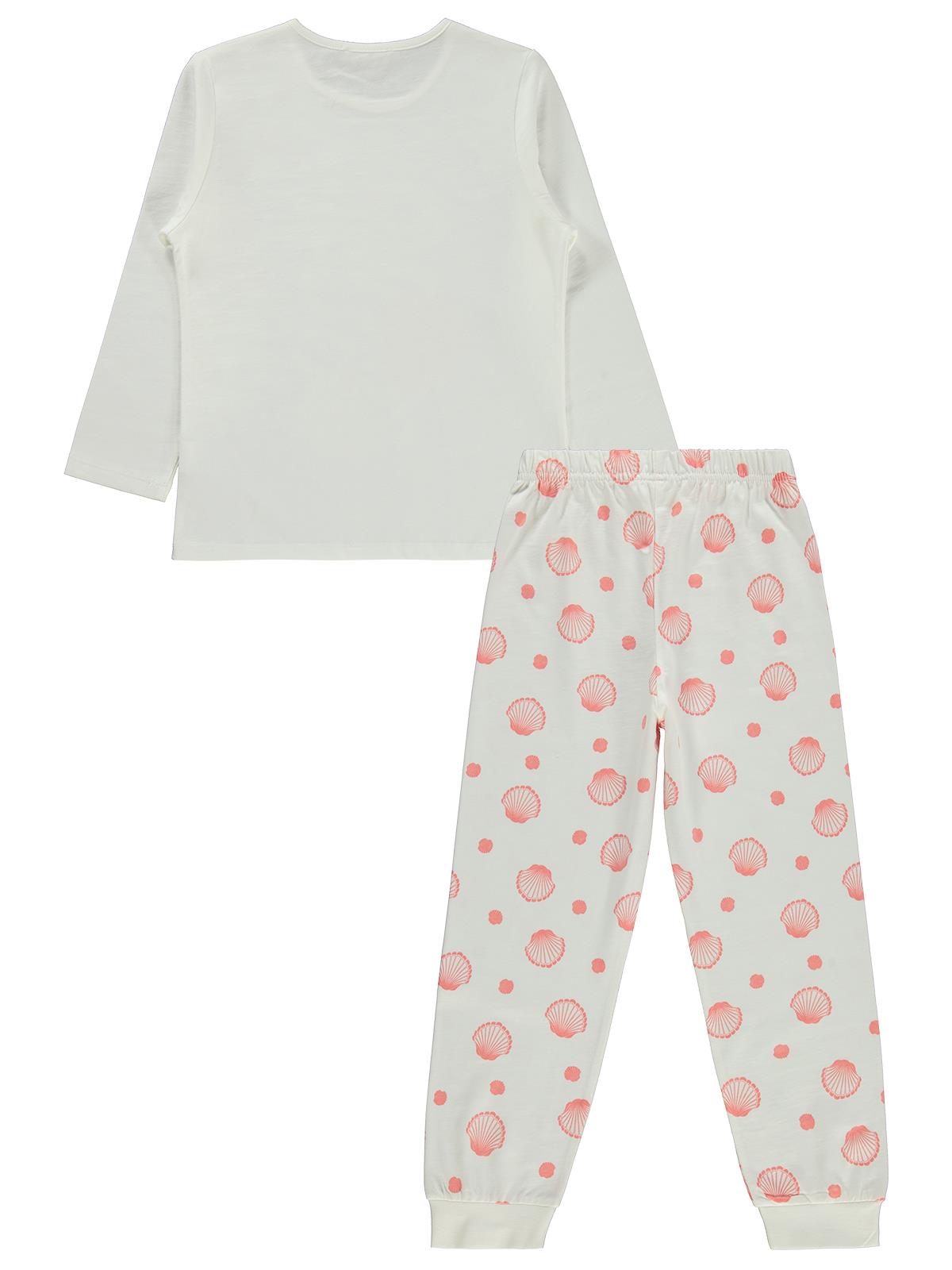 Civil Girls Deniz Kabuğu Desenli 6-9 Yaş Pijama Takımı - Beyaz