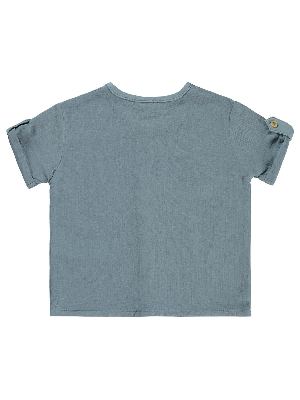 Civil Baby Müslin Kısa Kol 6-18 Ay Gömlek - Mavi