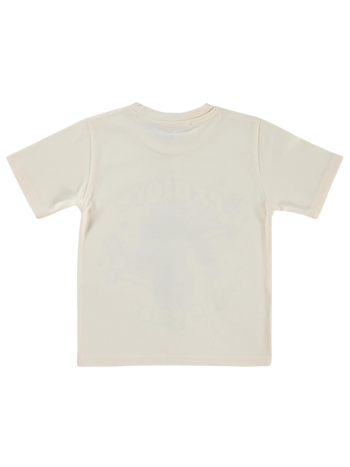 Civil Boys EXPLORE ASTRONOT Basklı 2-5 Yaş Tişört - Ekru