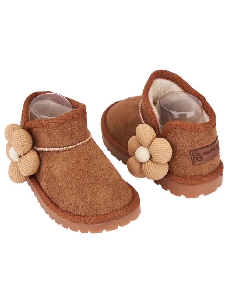 Mumenim Baby Minto Çiçekli 21-25 Numara Bot - Kahverengi