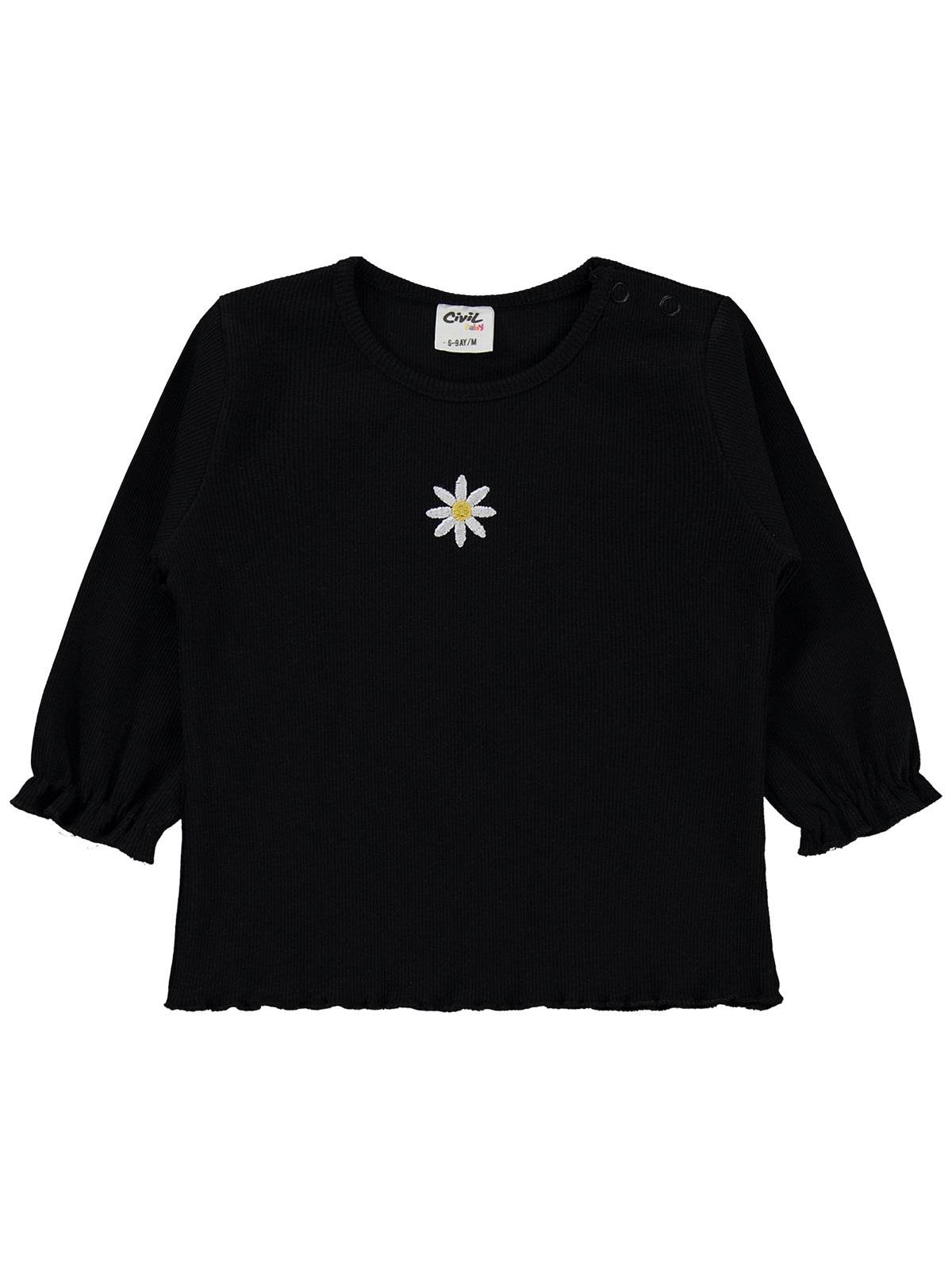 Civil Baby Papatya Nakışlı 6-18 Ay Takım - Siyah