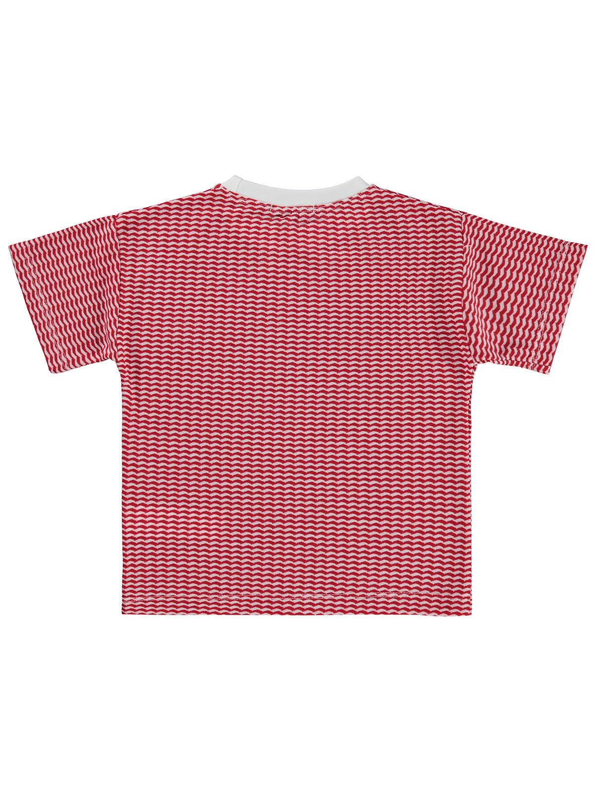 Civil Boys Yatay Dalgalı Çizgili 2-5 Yaş Tişört - Kırmızı