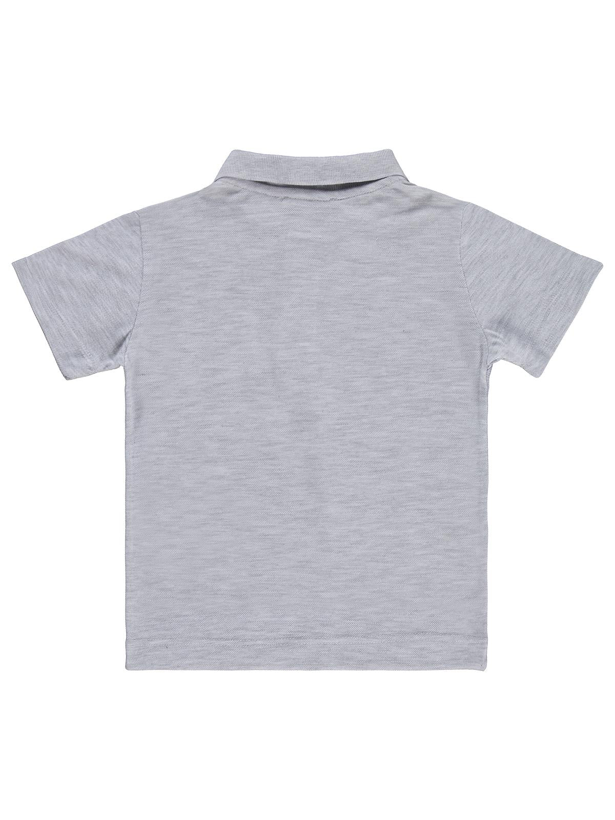 Civil Boys Erkek Çocuk Palmiye Nakışlı Polo Yaka 2-5 Yaş Tişört - Gri