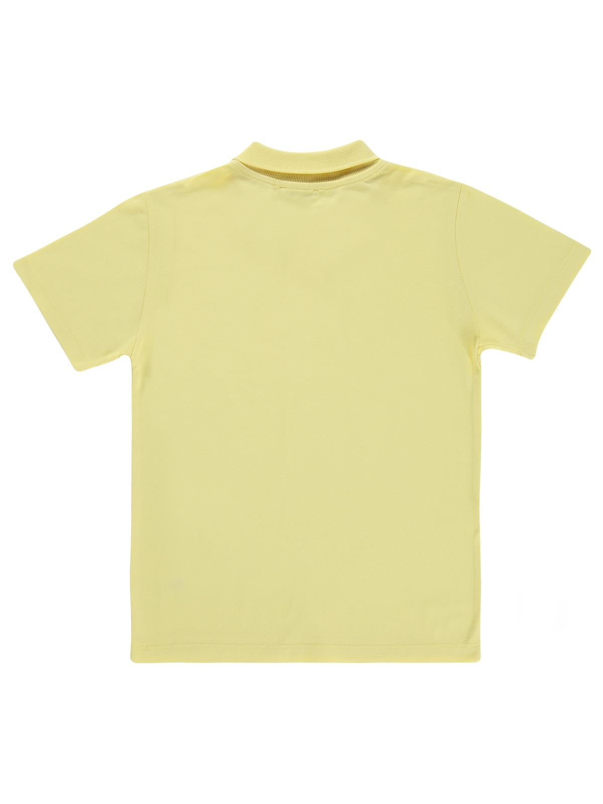 Civil Boys Erkek Çocuk Palmiye Nakışlı Polo Yaka 6-9 Yaş Tişört - Sarı